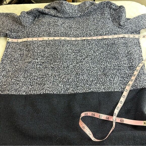 Liz Claiborne XL Open Front Cozy Knit Cardigan Sweater Indigo Black Colorblock - Picture 8 of 10